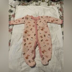 Pink Patterned Kids One Piece